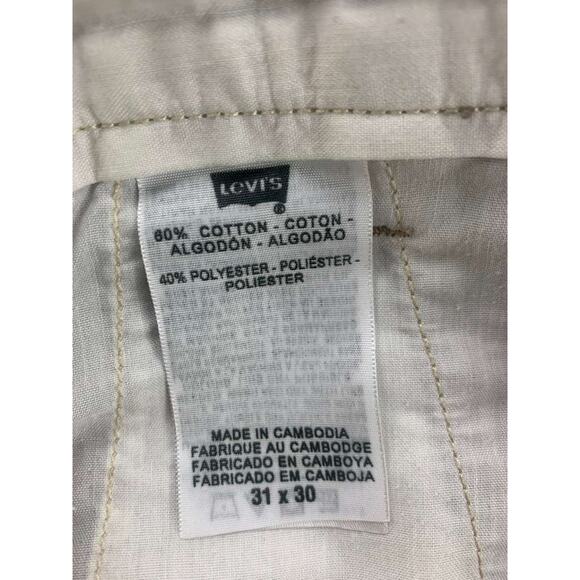 Levis Sta Prest-Pants Men 31x30 Khaki Cotton Work Wear Zip Fly Office Casual - Picture 3 of 11